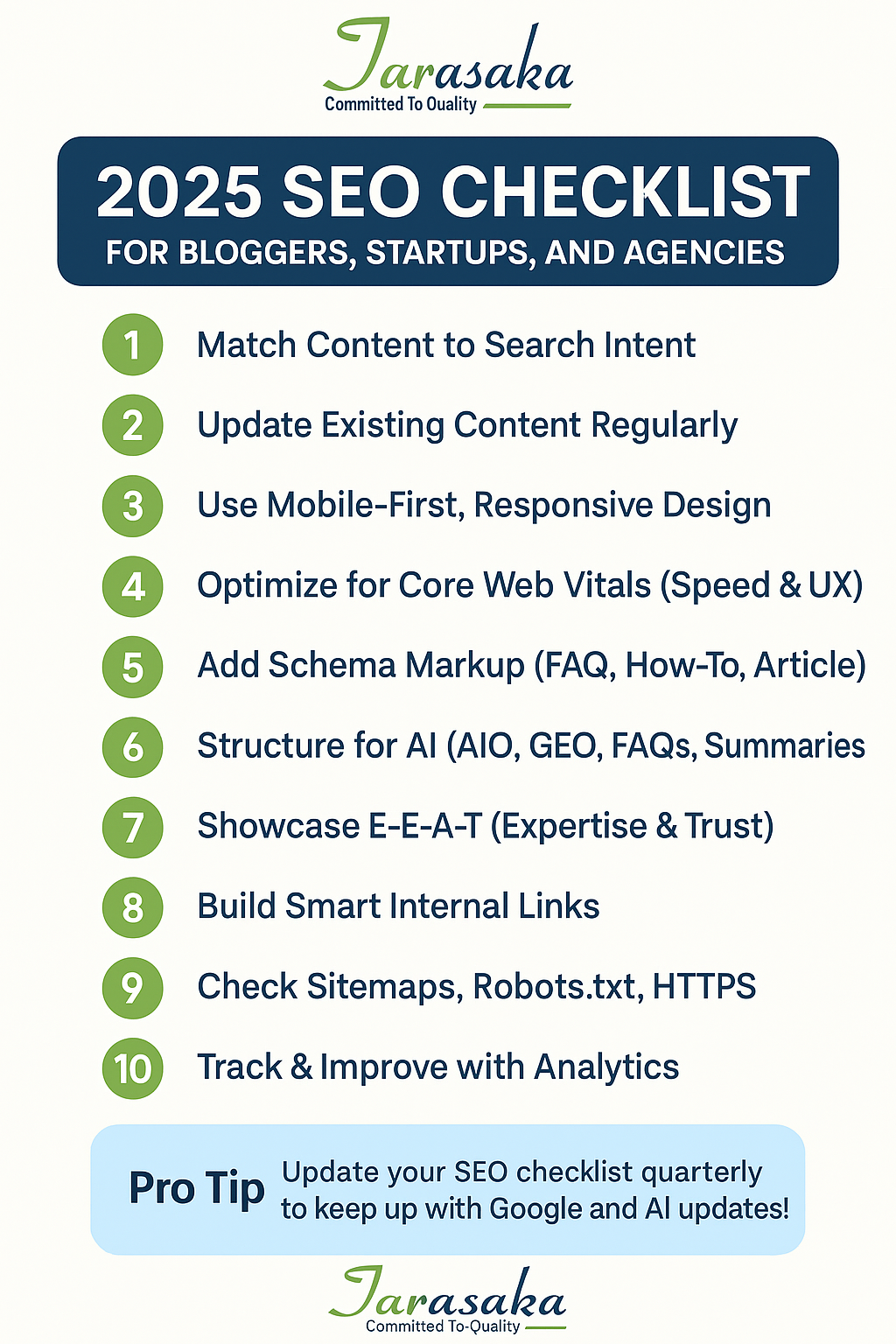 SEO Checklist infographic 