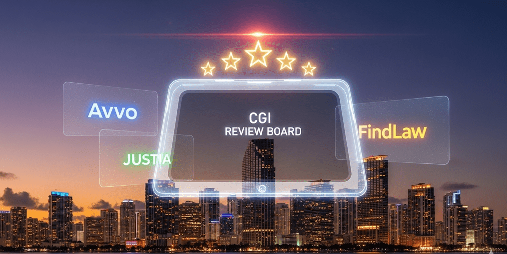 Law firm SEO Miami – reviews and legal citations like Avvo, Justia.