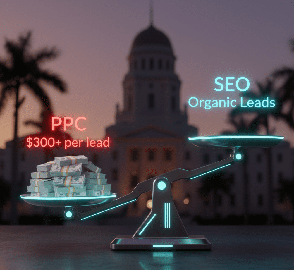 PPC vs SEO cost comparison for Miami law firms