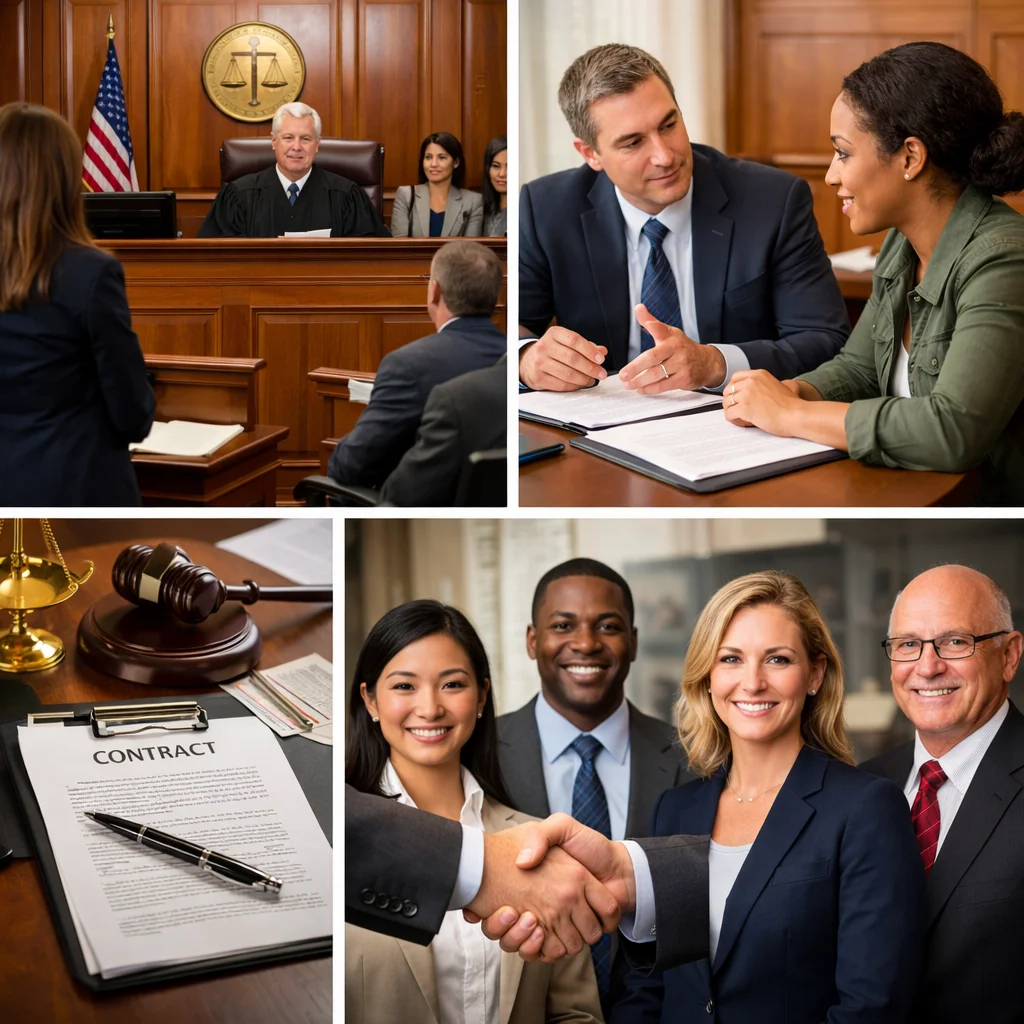Collage of courtroom