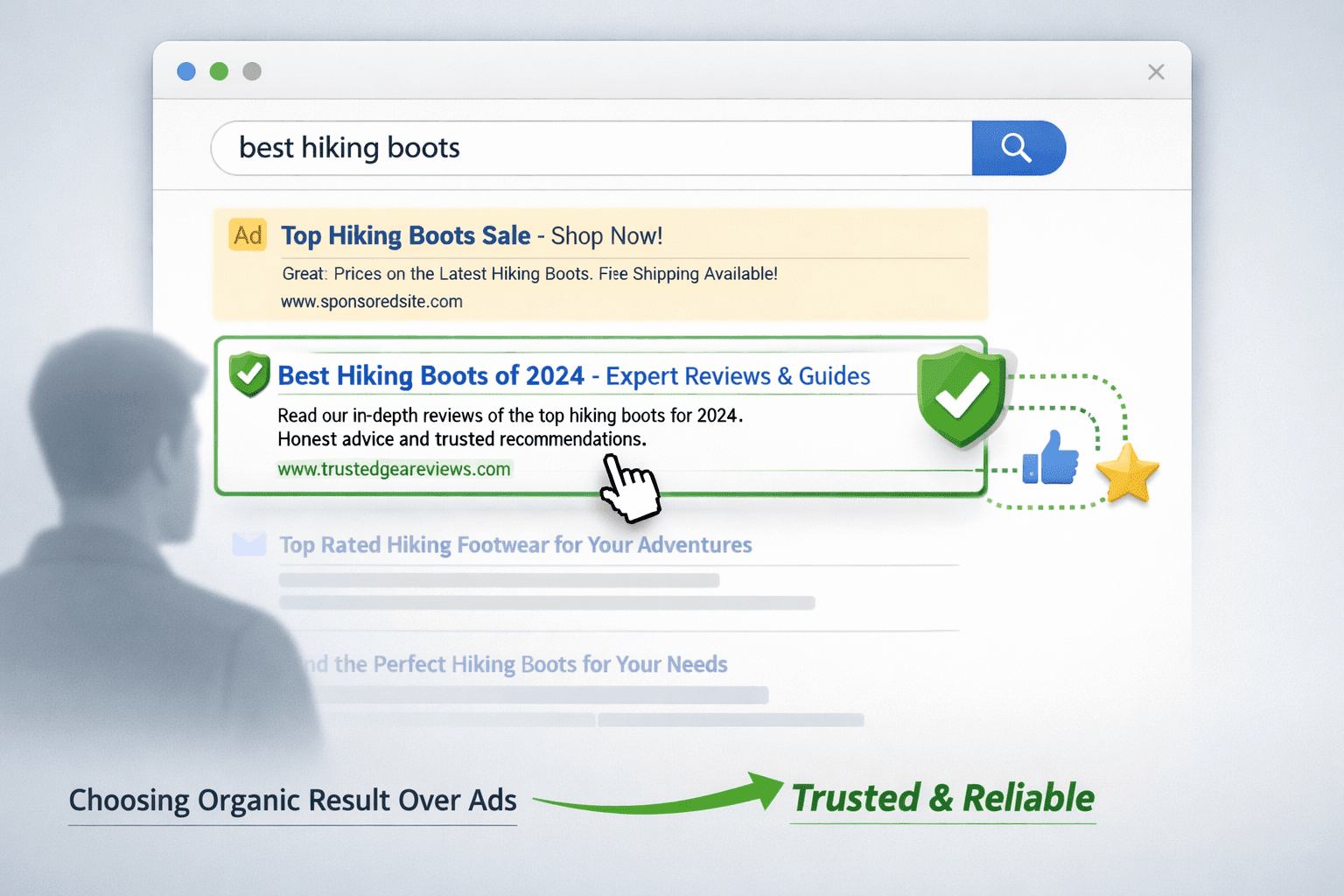 User choosing organic result over ad