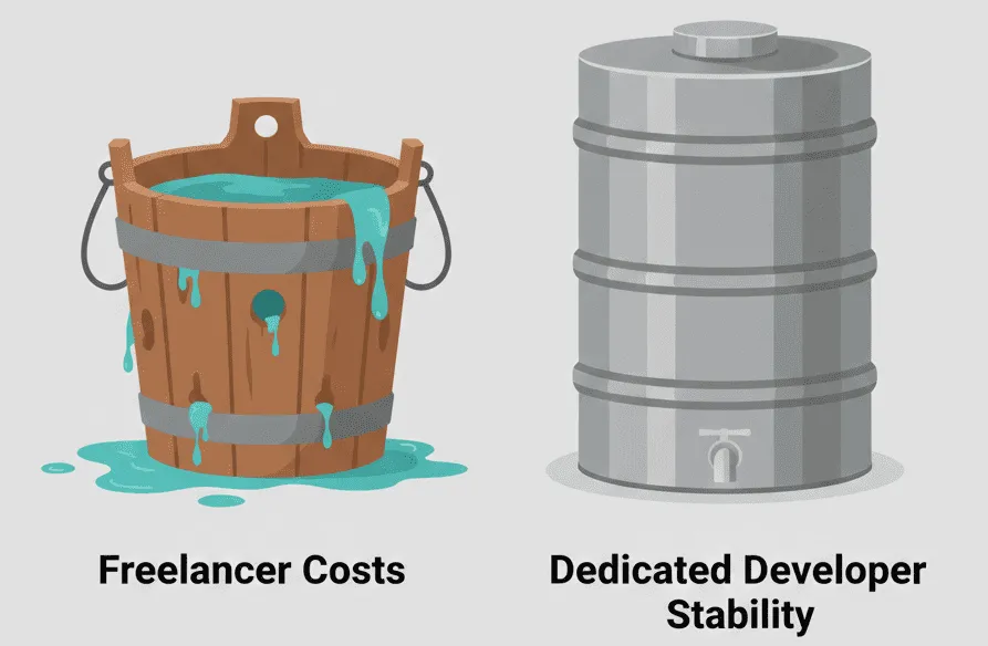 Why Hiring a Dedicated WordPress Developer Saves You Money in 2026 3 Comparison Table Visual 2 e1771926743943