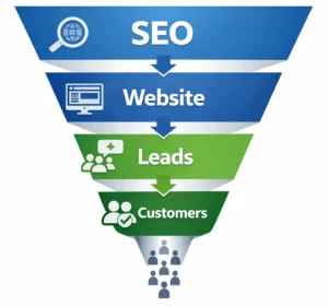 Roofing Marketing Strategy: How Roofing Companies Generate Leads Online 3 Roofing Strategy Funnel e1773823163926